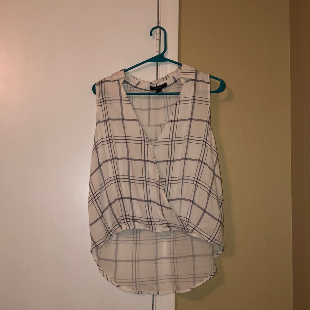 High low striped crop top